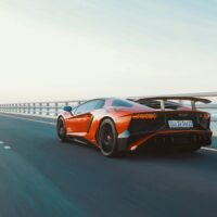 A Lamborghini in orange color